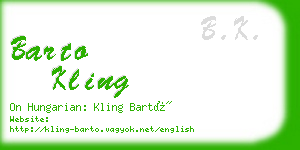 barto kling business card